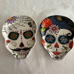 Colorful Skull Ceramic Plates